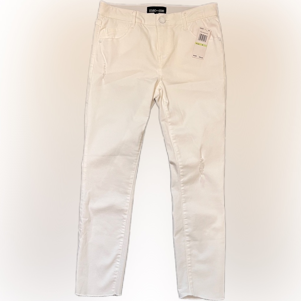 Size 4 Mac and Me Skinny Jeans in White NWT